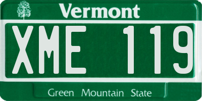 VT license plate XME119
