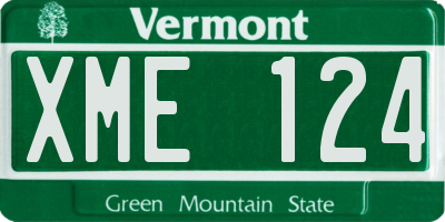 VT license plate XME124