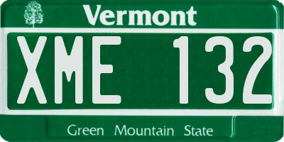 VT license plate XME132