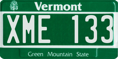 VT license plate XME133