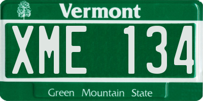 VT license plate XME134