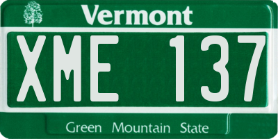 VT license plate XME137