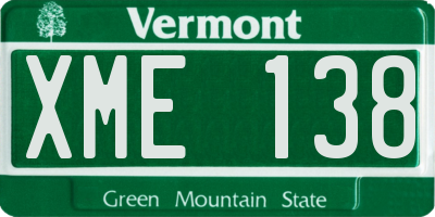 VT license plate XME138