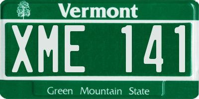 VT license plate XME141