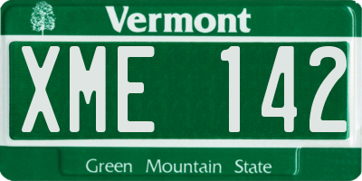 VT license plate XME142