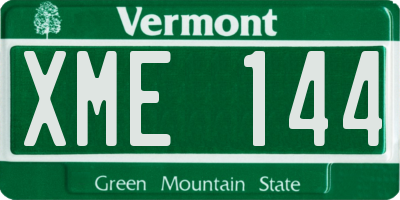 VT license plate XME144