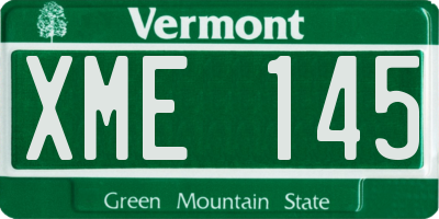VT license plate XME145