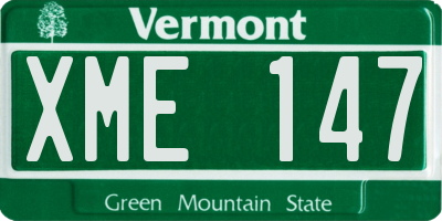 VT license plate XME147