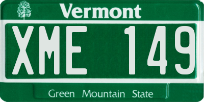 VT license plate XME149
