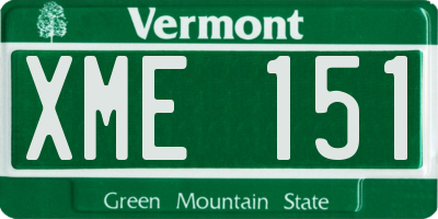 VT license plate XME151
