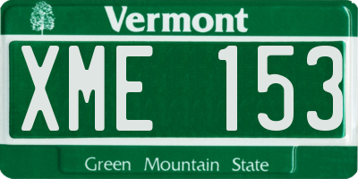 VT license plate XME153