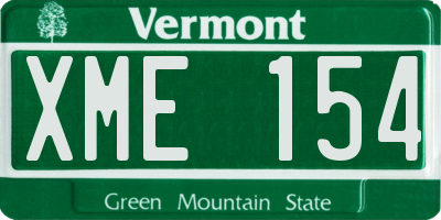VT license plate XME154