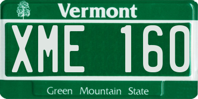 VT license plate XME160