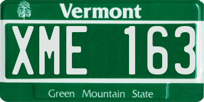 VT license plate XME163