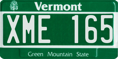 VT license plate XME165