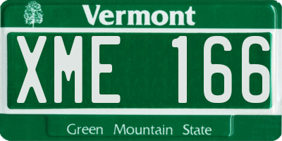 VT license plate XME166