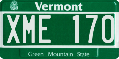 VT license plate XME170