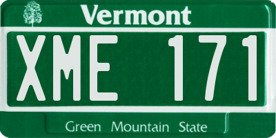 VT license plate XME171
