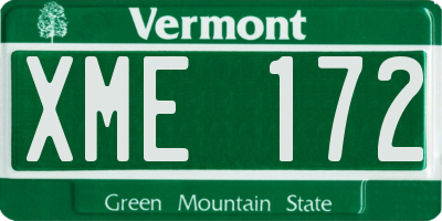 VT license plate XME172