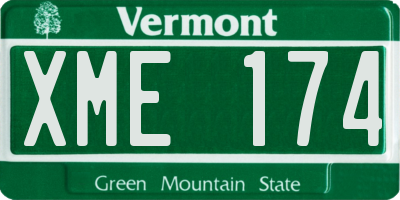 VT license plate XME174