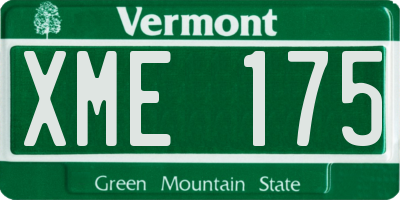 VT license plate XME175