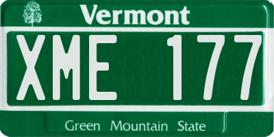 VT license plate XME177