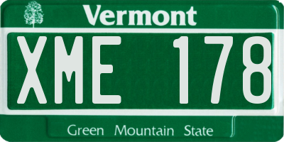 VT license plate XME178