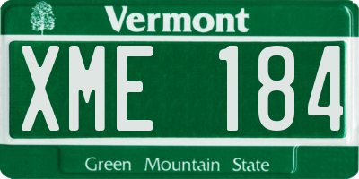 VT license plate XME184