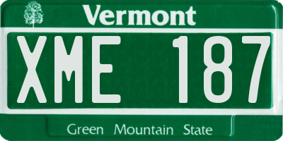 VT license plate XME187