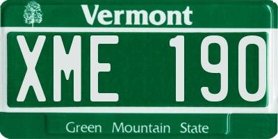VT license plate XME190