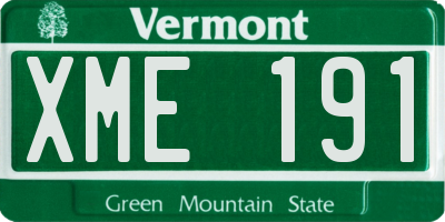 VT license plate XME191
