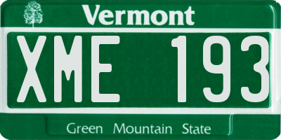 VT license plate XME193