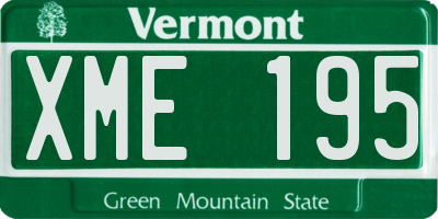VT license plate XME195