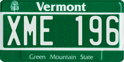 VT license plate XME196
