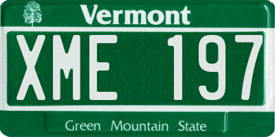 VT license plate XME197
