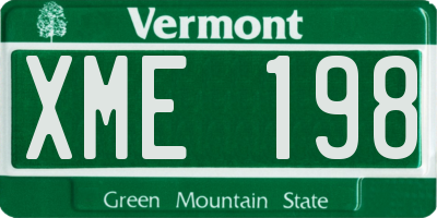 VT license plate XME198