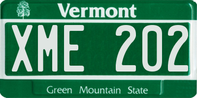 VT license plate XME202