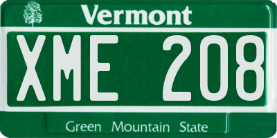 VT license plate XME208
