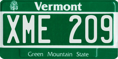 VT license plate XME209