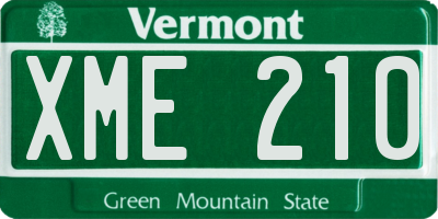 VT license plate XME210