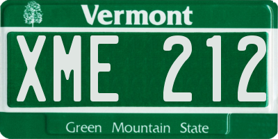 VT license plate XME212