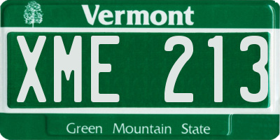 VT license plate XME213
