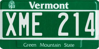 VT license plate XME214