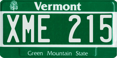 VT license plate XME215
