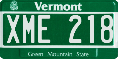 VT license plate XME218