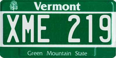 VT license plate XME219