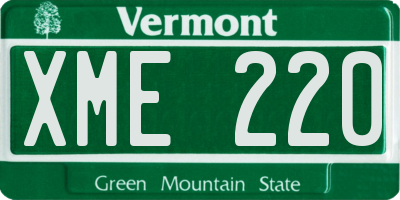 VT license plate XME220