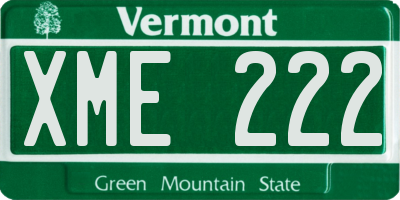 VT license plate XME222