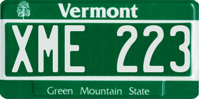 VT license plate XME223