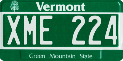 VT license plate XME224